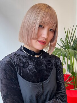 ザ ドッツ(THE DOTS) ハイトーンボブ ブリーチ ホワイトブロンド ボブ 韓国ヘア