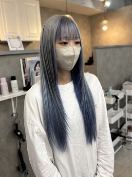 マーシュ 梅田(marshu) ブリーチ２回～/silver × blue°○