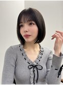 ◎シースルー前髪のミニマルぱつっとボブ
