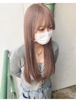 オーガニック リブ 川越(organic+live) 春カラー◎ロングミルクティーベージュ韓国ヘア顔周りレイヤー