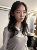 2wayシースルーバングレイヤーカット赤み消し透明感カラー
