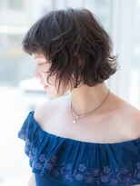 ノブヘアデザイン 杉田店(NOB hairdesign) 〈NOB杉田店〉耳かけウルフ風毛先ショートパーマボブイメチェン