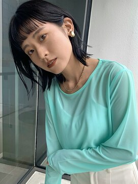 メイカ(MEIKA) 【 オン眉ワイドバングボブ × ブルーブラック 】浅野美紀