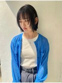すきバサミを使わないレイヤーボブ/アッシュブラック/韓国風暗髪