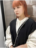 オレンジベージュ ブリーチなしダブルカラー