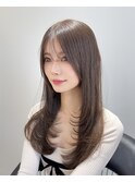 イメチェン外ハネボブ美髪ワイドバングミディアムレイヤーカット