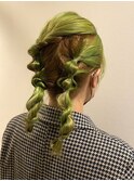 結婚式パーティー2次会/編み込みツインテール