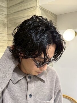 ヲタク(wotaku.) メンズパーマニュアンスパーマセンターパートルーズパーマ黒髪