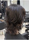 ＊ミディアムウルフパーマヘア！くびれウルフレイヤーパーマ