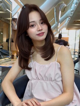 ロンドミラー 博多店(Lond Mirror) ミディアムレイヤー黒髪カタログココアベージュオリーブグレー