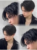 ☆曲がる縮毛フェザーショート毛流れパーマブリーチ無しダブル