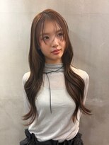 スタンド バイ ヘアー アンド コーヒー 恵比寿(STAND By HAIR ＆ Coffee)&nbsp;顔まわりのニュアンスデザインと艶髪ロングスタイル