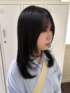エクファ ヘア リゾート 大津 瀬田店(ex-fa hair resort) ミルクティーブロンド/ダークブルー/デジタルパーマ/大津/瀬田