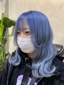 ヴァイス 渋谷店(VAICE) 韓国風ヘア ホワイトブルー