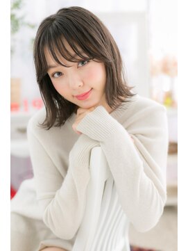 ミック 日暮里店(miq) ナチュラルグラデーションシースルーバング外ハネボブa1