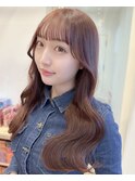 10,20代☆ぱっつん前髪/ピンクブラウン/暖色カラー