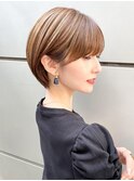 大人ガーリー/チョコレート×前髪/小顔ショート[立川]