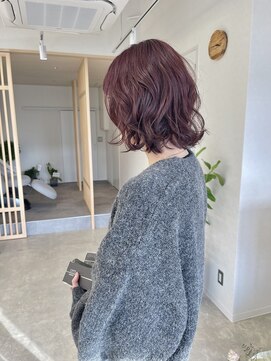 モンテヘアー(monte hair) ピンク×肩ラインボブ