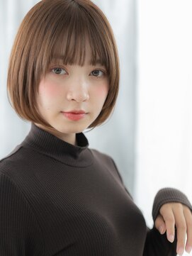 ドクターズサロン LAB 小山店 アースカラー小顔ツヤ髪切りっぱなしボブn小山20代30代40代