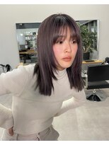 レブ 三条河原町(Reb,) バイオレットブラウンカラーブリーチ無しダブルカラー透明感