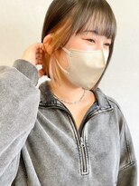 ミュラ(mulah)&nbsp;ミルクティーベージュインナーカラー＊大人かわいい顎ラインボブ