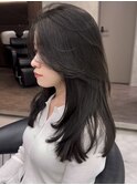 かきあげ前髪 ロングレイヤー レイヤーカット
