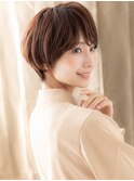 ミルクティーアッシュフェザーショートマッシュY戸頭30代40代