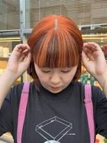 ピークアブー ワン(PEEK-A-BOO ONE)&nbsp;ボブ　アンブレラカラー　デザインカラー　オレンジカラー