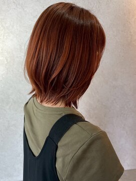 ビスクヘアデザイン(bisq hair design) ショートヘアー ブラウンカラー 前髪カット 顔まわり 韓国風