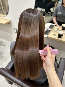 ユウル 横浜(juhl.) 髪質改善縮毛矯正ストレートナチュラルブラウンココアブラウン