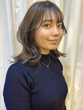 シェモアイグレック(chez-moi igrek) 20代30代40代前髪小顔くびれ巻きオリーブグレージュ