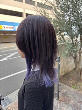 ロゴライフアットガーデン(logo life at garden) パープルインナーカラー×ウルフレイヤー