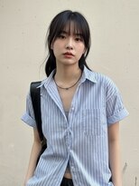 エイチ ウルフカット 大阪梅田(811)&nbsp;レイヤーボブヘアカラーバレイヤージュ50代くるみちゃんヘア