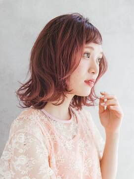 メゾンドイギー(MAISON de IGGY) ピンク#前髪#くびれ#イヤリングカラー#イメチェン#Aラインボブ