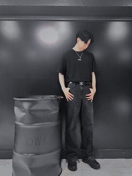 アウル 心斎橋(owl) センターパート×ウルフ×黒髪×モード×韓国風×メンズパーマ