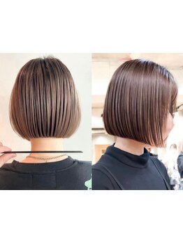 《ショートとハイライトの相性抜群》自宅でも簡単にスタイリングできるヘアをご提案*[大阪堺市/オージュア]
