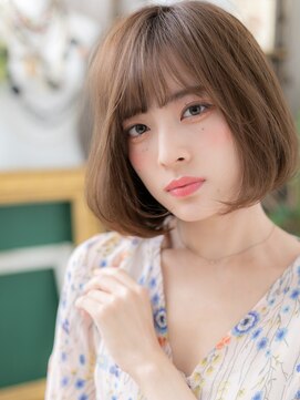 カバーヘア ブリス 北浦和(COVER HAIR bliss) 耳かけ◎ココアブラウンワンカール大人ボブc5北浦和20代30代40代