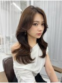 韓国くびれロング レイヤーオルチャン小顔前髪 艶髪 髪質改善