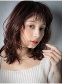 抜け感レイヤーカットウェーブミディアムウルフv戸頭20代30代