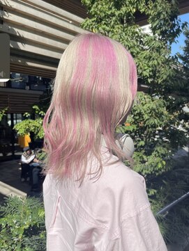 フラム 渋谷(flamme) ホワイトベージュ×クリアピンク