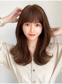 後れ毛が可愛い顔周りレイヤー/ナチュラルアッシュ