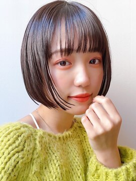 セイドット オモテサンドウ(Say. omotesando) Say.ショートボブミニボブ丸みショートオリーブグレー暗めカラー