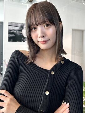 トリッカ シブヤ(TRICCA SHIBUYA) 前髪外はね結べるボブミディアムヘアくびれヘアブリーチなし渋谷