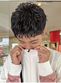 石橋阪大前/メンズパーマ/短髪/ピンパーマ/スパイキーショート