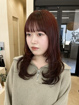 スニュウ(snuw) 【snuw_ayano】ワインレッド/ブリーチ無し/レイヤーカット