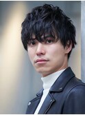 シャドウパーマ/マッシュレイヤー/黒髪/30代/men's