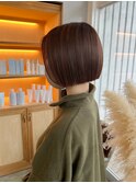 切りっぱなしボブ×大人ハイライト