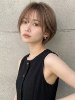 オレンジペコ(orange peco)&nbsp;ハイトーン 丸みショート ミルクティーベージュ 顔周りレイヤー