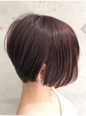 前下がりショートボブ×ベリーピンク