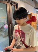 大人可愛い20代30代40代黒髪前下がりショートボブ丸みショート◎